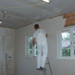 stucwerk in nieuwe aanbouw