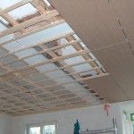 anbrengen van het raamwerk voor bevestiging van een verlaagd plafond
